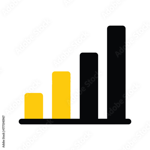 A simple graphic showing a bar chart with increasing values displayed