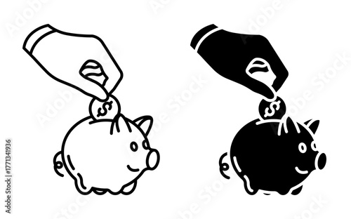 Linear icon. Regularly replenish your bank deposit to obtain a stable cash flow. Simple vector isolated on white background