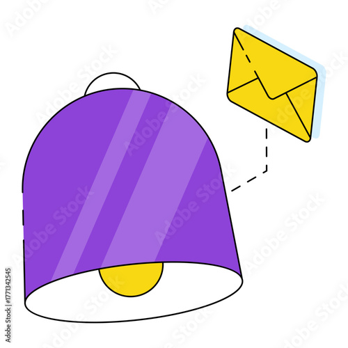 Conceptual isometric design icon mail notification 