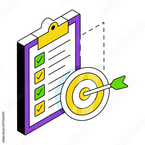 A unique design icon of target list 