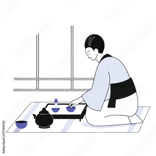 Cultural traveler in traditional attire vibrant colors banner design