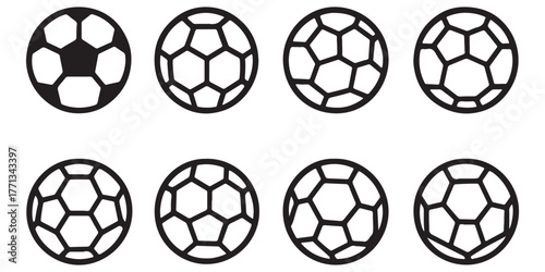 football ball icon set, vector ball icons