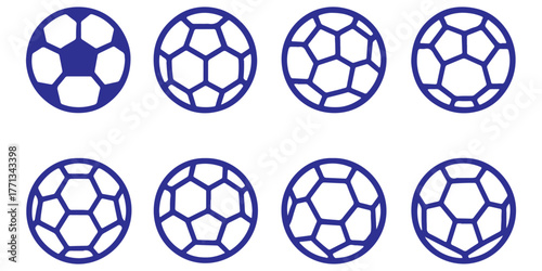 football ball icon set, vector ball icons