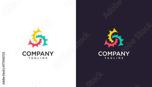 Abstract vector graphic logo design. Modern geometric logo template