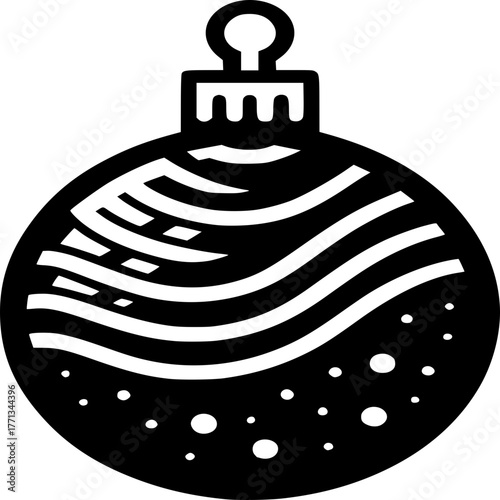 Festive Ornament Silhouette: A beautifully designed ornament, a symbol of joy and celebration, is perfect for the festive season.