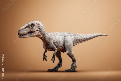 realistic dinosaur model on a neutral background