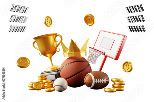 Foto Sports betting 3d background