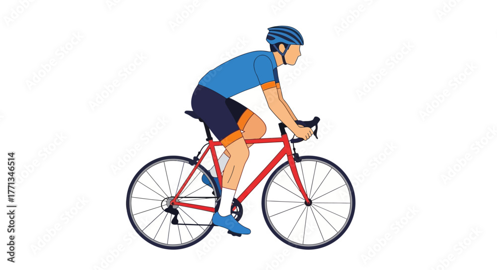 Obraz premium Man Riding a Bicycle.