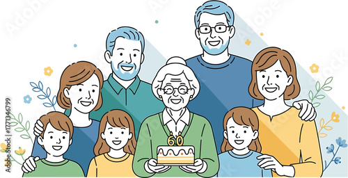 Celebrating Grandma's 80th A Multi-Generational Family Portrait