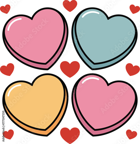 Sweetheart Candy Collection Vector Pack for Valentine's Day Celebrations and Romantic Occasion Designs