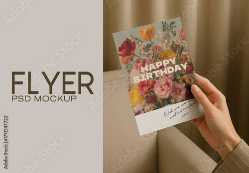 Elegant Birthday Flyer Mockup Psd