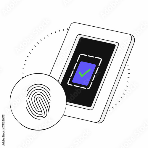 Fingerprint Authentication Illustration – Secure Mobile Login with Biometric Verification