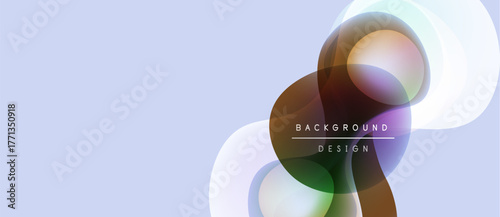 Abstract fluid shapes overlap, creating dynamic visual effect. Soft colors blend, forming modern background design. Minimalist aesthetic.