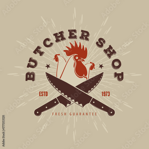 Vintage Butcher Shop Logo Design