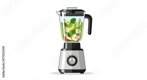 Modern Kitchen Blender with Fresh Ingredients for Healthy Smoothie.