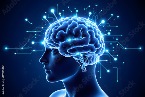 Wallpaper Mural Illuminated digital brain symbolizes artificial intelligence and futuristic neural network. Torontodigital.ca