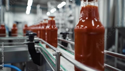 Tomato sauce production line in factory automated bottling process and packaging system