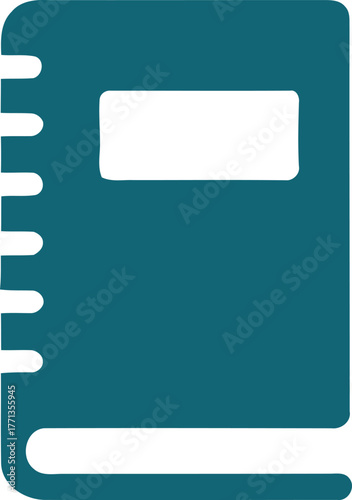 Teal Notebook Illustration for Academic or Office Use Simple Design