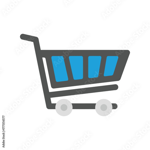 Modern shopping cart icon digital illustration for e commerce and retail vector
