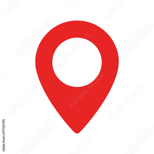 Free Download Red location marker icon simple and modern design perfect for maps and navigation vector - GFXLoad