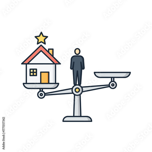 Person and House on a Scale.