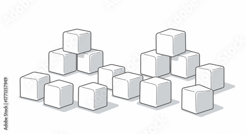 Pile of sugar cubes.