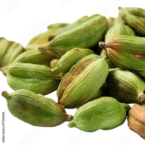 Wallpaper Mural Green cardamom pods arranged thoughtfully to show their natural color and form, commonly used in cooking and tea Torontodigital.ca