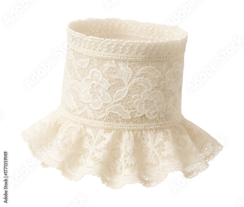 Ruffled trim elastic lace wrist cuff.