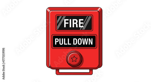 Red Fire Alarm Pull Station.