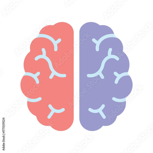 Abstract brain hemisphere division concept for logic and creativity ideas vector