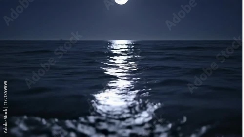 Moonlight ocean views relaxing night scene calming water waves serene seascape nature background wallpaper on transparent background