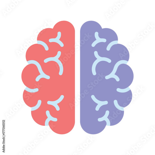 Abstract brain hemisphere illustration for medical science and psychology concepts vector
