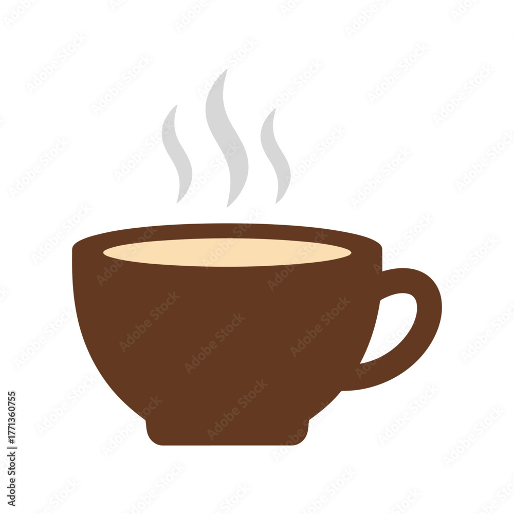 Obraz premium Steaming coffee cup freshly brewed hot beverage morning energy drink refreshing warm drink vector