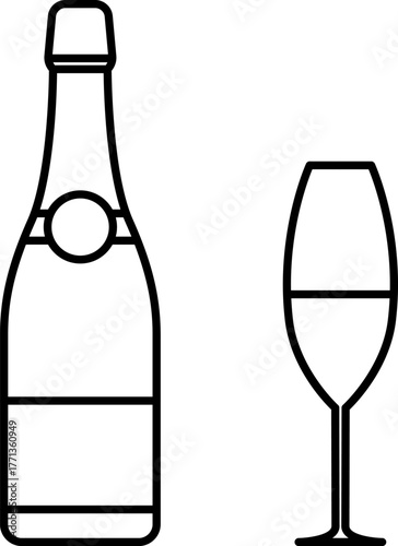 Drinks thin line icons set. Beverages and smoothies icon set. Cold water, cocktails, juice, hot drinks, champagne and wine glasses, coffee and tea vector symbols collection. Outline beverage menu set