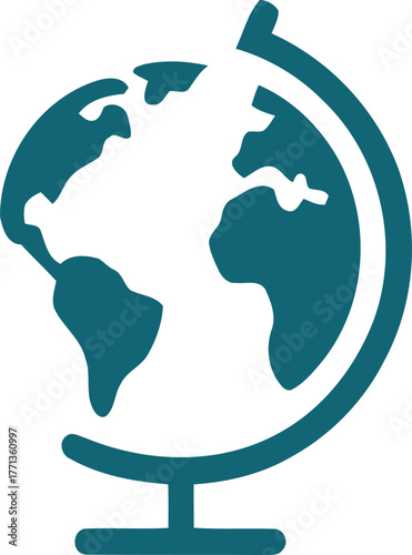 Globe Icon Symbol of Global Education and International Business Concepts