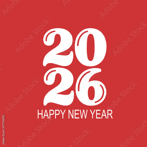 2026 happy new year vector design banner template 