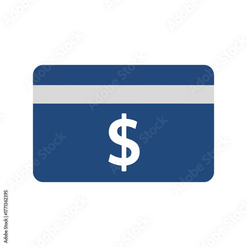 Digital payment credit card icon with dollar symbol for online transactions and finance concepts vector