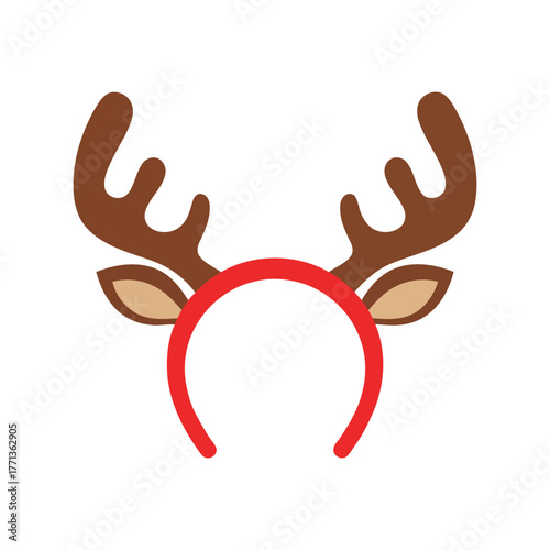 Festive reindeer antlers headband fun christmas holiday accessory for parties vector