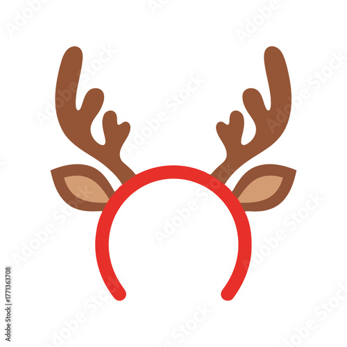 Festive reindeer antler headband for holiday christmas party costume accessory fun vector