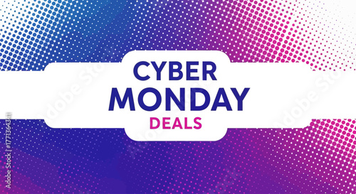 Dotted Pattern Cyber Monday Flat Vector Background for Sale Banner