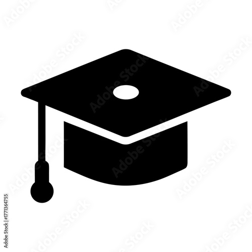 Learning and education concept — graduation cap icon on white.