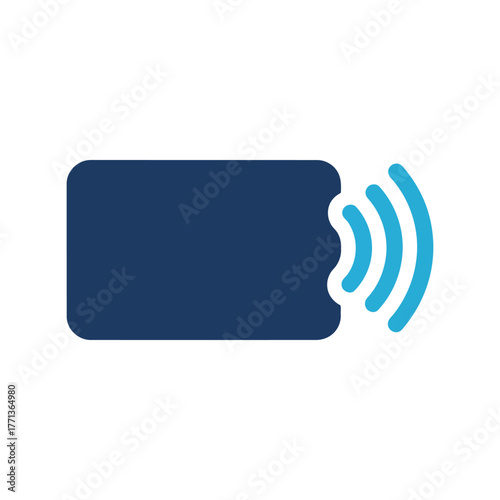 Secure contactless payment card digital transaction technology wireless signal vector