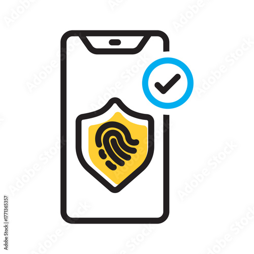 Vector multi color icon for Fingerprint