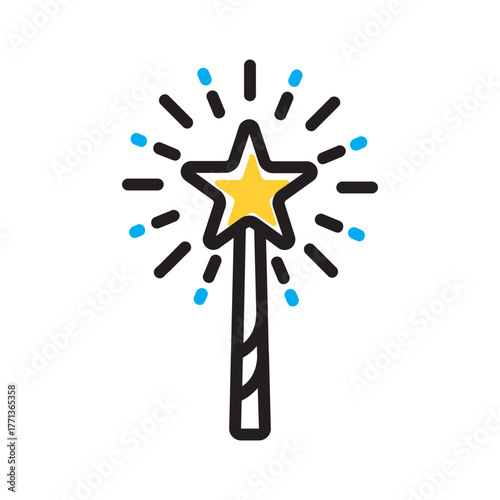 Vector multi color icon for Magic wand