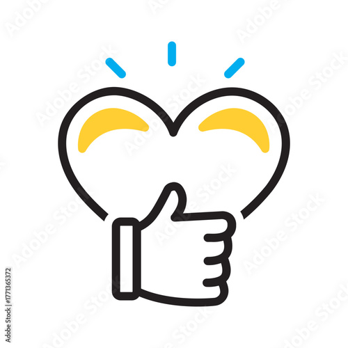 Vector multi color icon for Like