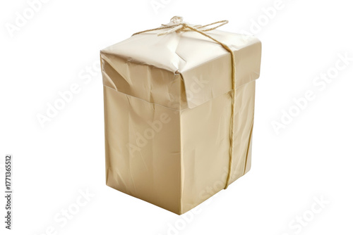 A wrapped package on black on transparent background