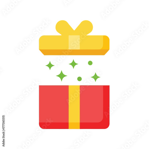 Surprise gift box present unboxing celebration festive sparkle festive icon vector