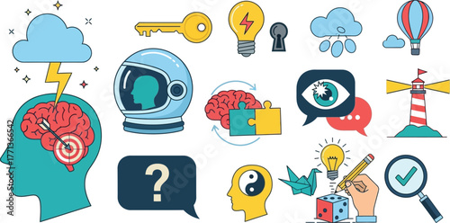 Brainstorming creativity innovation problem solving solution concept