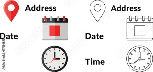 Address date time location calendar schedule planner appointment icon