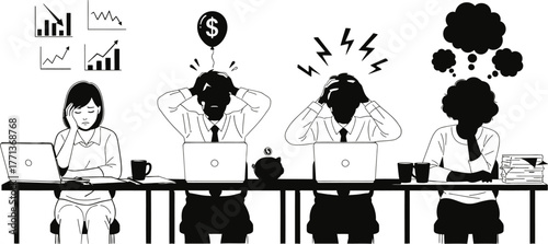Business stress financial loss anxiety work pressure burnout team
